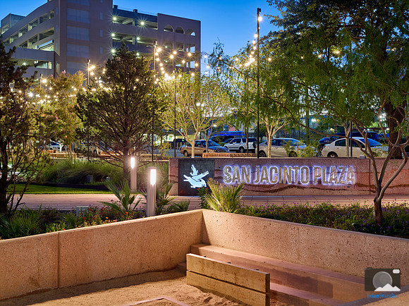 San Jacinto Plaza at Night